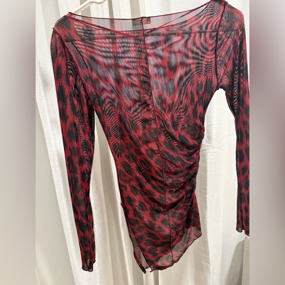Intimately x free people XS sheer animal print top